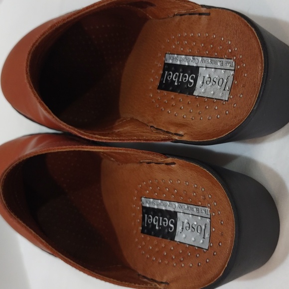 Josef Seibel Leather Slip on Mules Clogs Size US 9 / EU 40 British Tan Womens - Picture 11 of 15